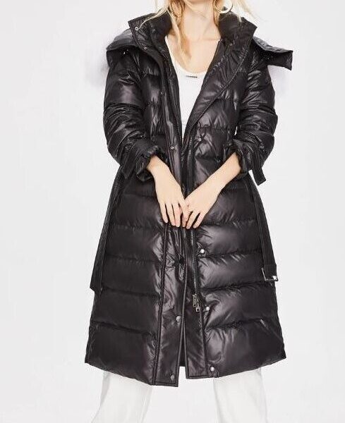 Women's Winter Down Jacket Coat White Fox Fur Black - Image 4