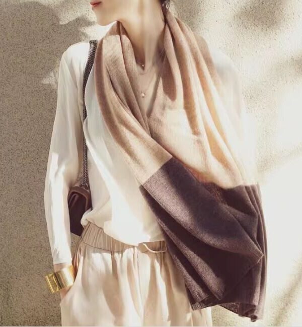 Women's Cashmere Wool Blend Scarf Wrap Cape Shawl Poncho Pullover - Image 3