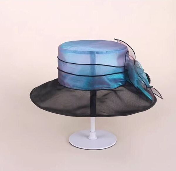 Women's Organza Hat Wedding Purple Mauve - Image 3