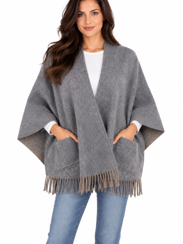 Women's 100% Wool Poncho Cape Shawl Wrap Petites