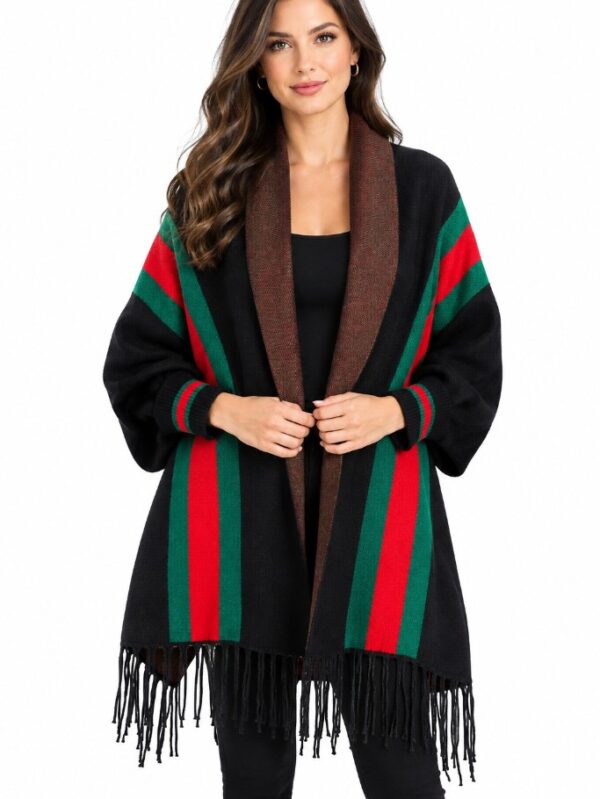 Women's New Black Wool Cape, Wrap, Shawl Sleeves