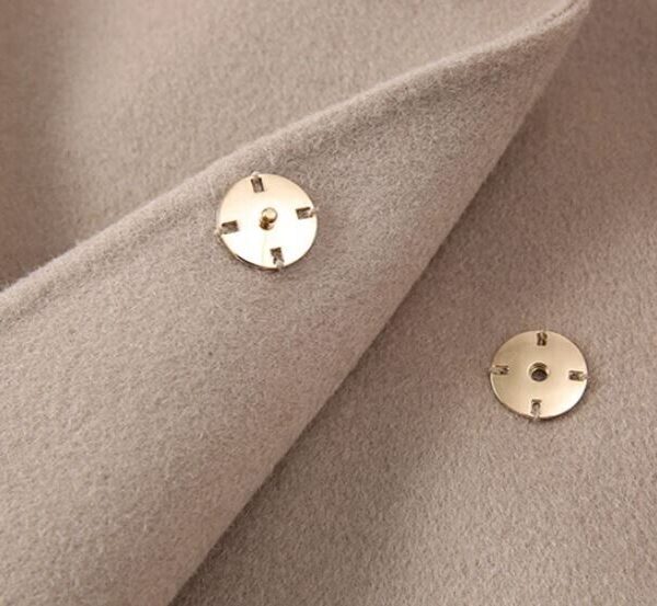 Women's Tan Beige Wool Blend Jacket Coat Fox Fur - Image 4