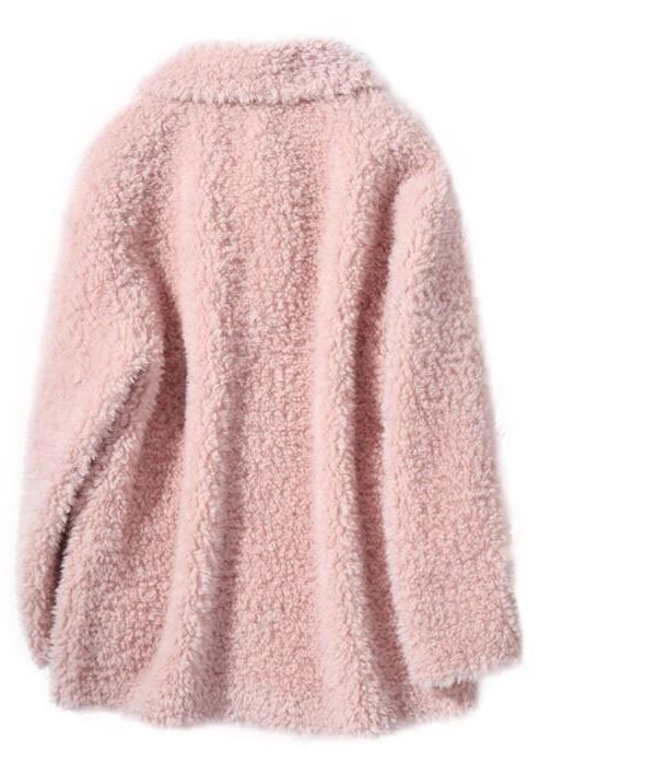 Women's 100% Wool Sheepskin Blush Pink Coat Jacket - Image 2