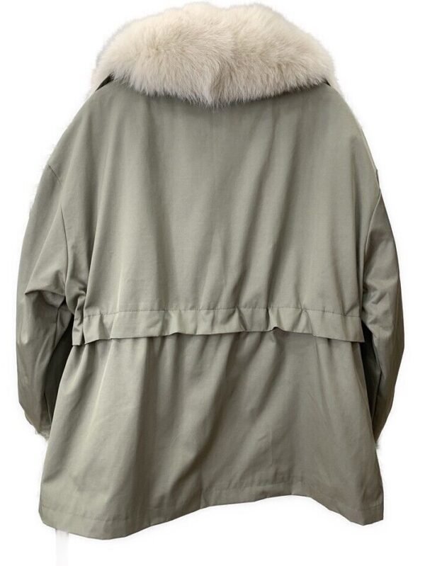 Women's Military Green Winter Coat Jacket Parka w/ Fox Fur Collar - Image 3