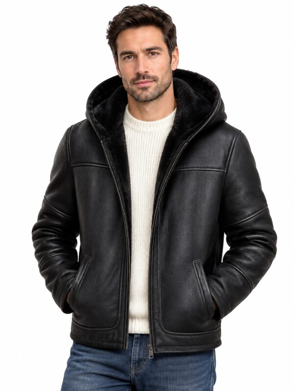 Men's Shearling Lamb Leather Jacket Sheepskin Fur