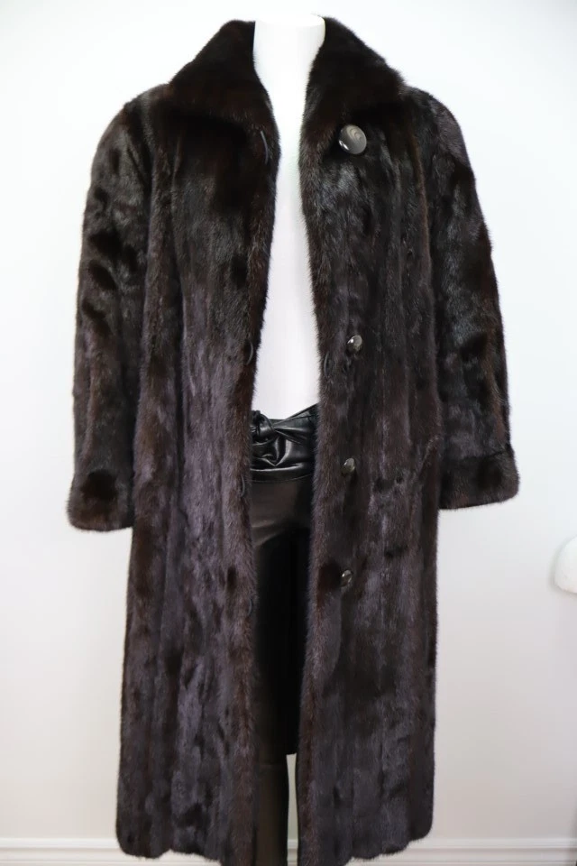 Women's Natural Dark Ranch Mink Fur Coat MINT+ Size 6 | MG6167 - Image 2